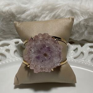 Gold and Lavender Geode Bracelet